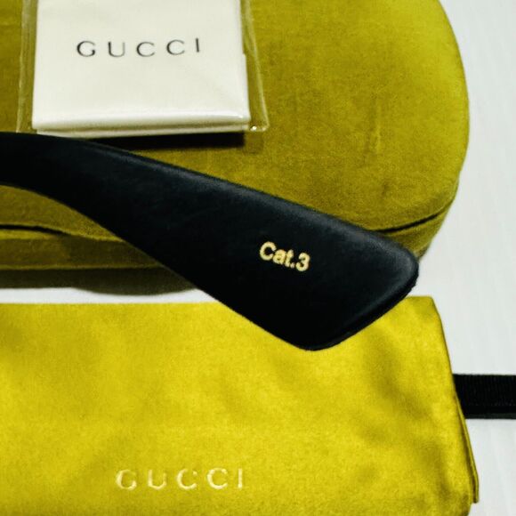 Gucci GG0101S 001 53mm Round Sunglasses Matte Black Gradient Lens NWT $465 - Picture 10 of 15